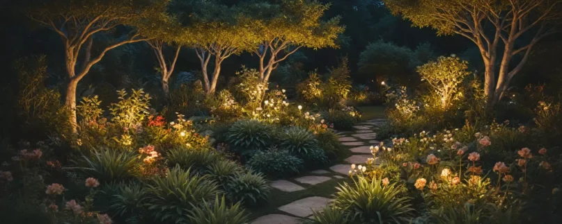 Oświetlenie roślin i drzew — techniki i efekty